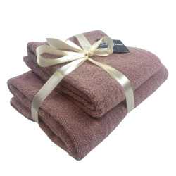  Set of towels SoundSleep Delicat 2 pcs with a loop terry 50x90 cm and 70x140 cm 500 g beige (2800004680103)