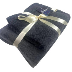 Set of towels SoundSleep Inspire 2 pcs with a loop terry 50x90 cm and 70x140 cm 500 g dark gray (2800004680141)