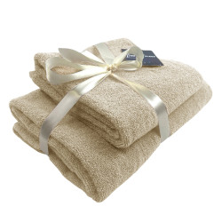 Set of towels SoundSleep Inspire 2 pcs with a loop terry 50x90 cm and 70x140 cm 500 g beige (2800004680158)