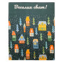 Kitchen towel SoundSleep Happy holidays waffle 45x60 cm 185 g dark green (2800004977715)