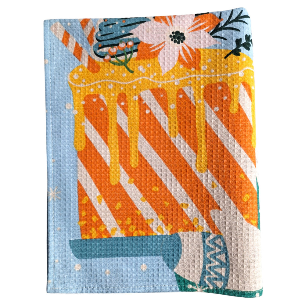 Kitchen towel SoundSleep Happy New Year waffle 45x60 cm 185 g Dark blue (2800004977722)