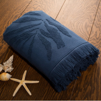 Рушник пляжний жакардовий SoundSleep Hawaii dark blue 100х150 см