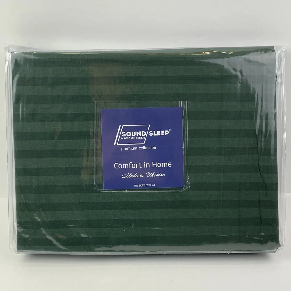 Простынь на резинке Stripy Green SoundSleep бязь 160х200 см