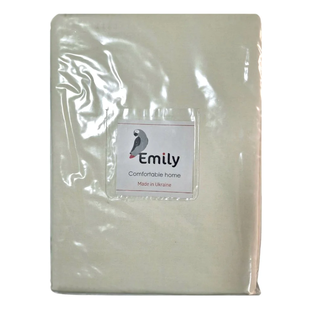 Комплект постільної білизни Emily бязь голд полуторний 160х220 см бежевий (93839198)