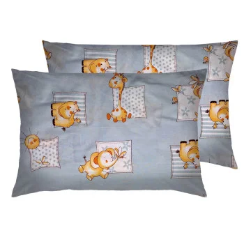 Pillowcase SoundSleep Animals Africa children's calico 40x60 cm gray-blue (2800004805728)
