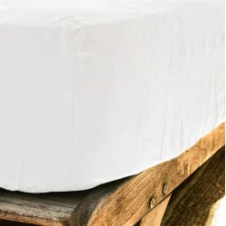 Простынь SoundSleep Muse White Stonewash лен 150х200х30 см белая (2800004770286)