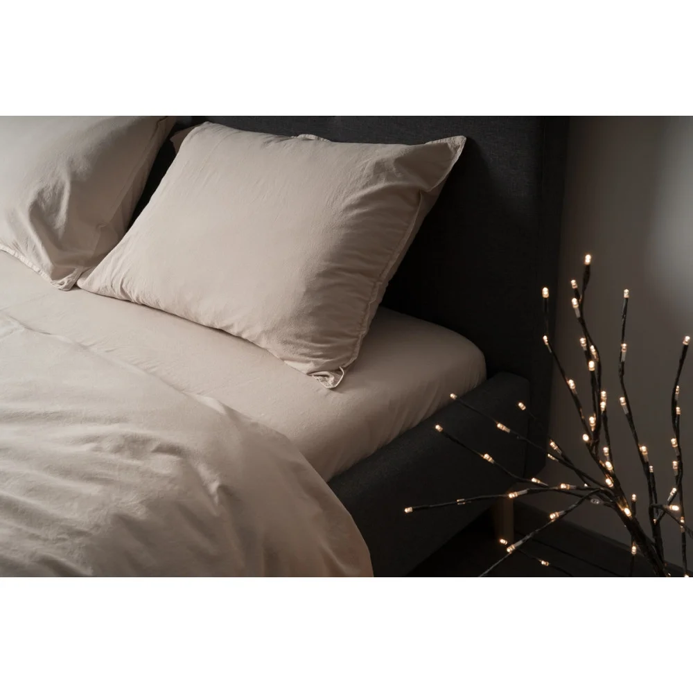 Комплект постільної білизни SoundSleep Stonewash євро 200х220 см бежевий (93593007)