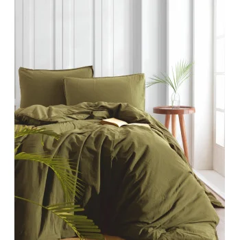 Комплект постельного белья SoundSleep Stonewash Adriatic евро 200х220 см оливковый (93419116)