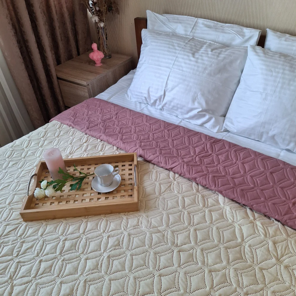 Покривало SoundSleep Soft Dream двостороннє 200х220 см рожево-ванільне (94395945)