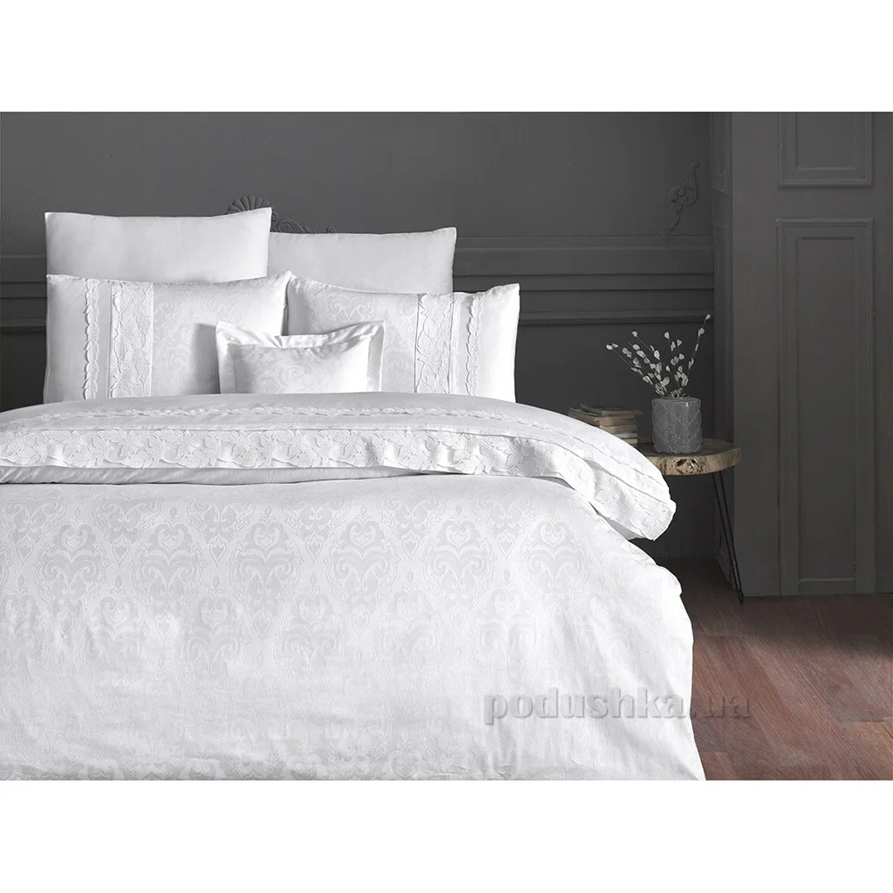 Комплект постельного белья First choice Moonlight satin VIP April krem ​​сатин Евро 200х220 см кремовый (m015750)