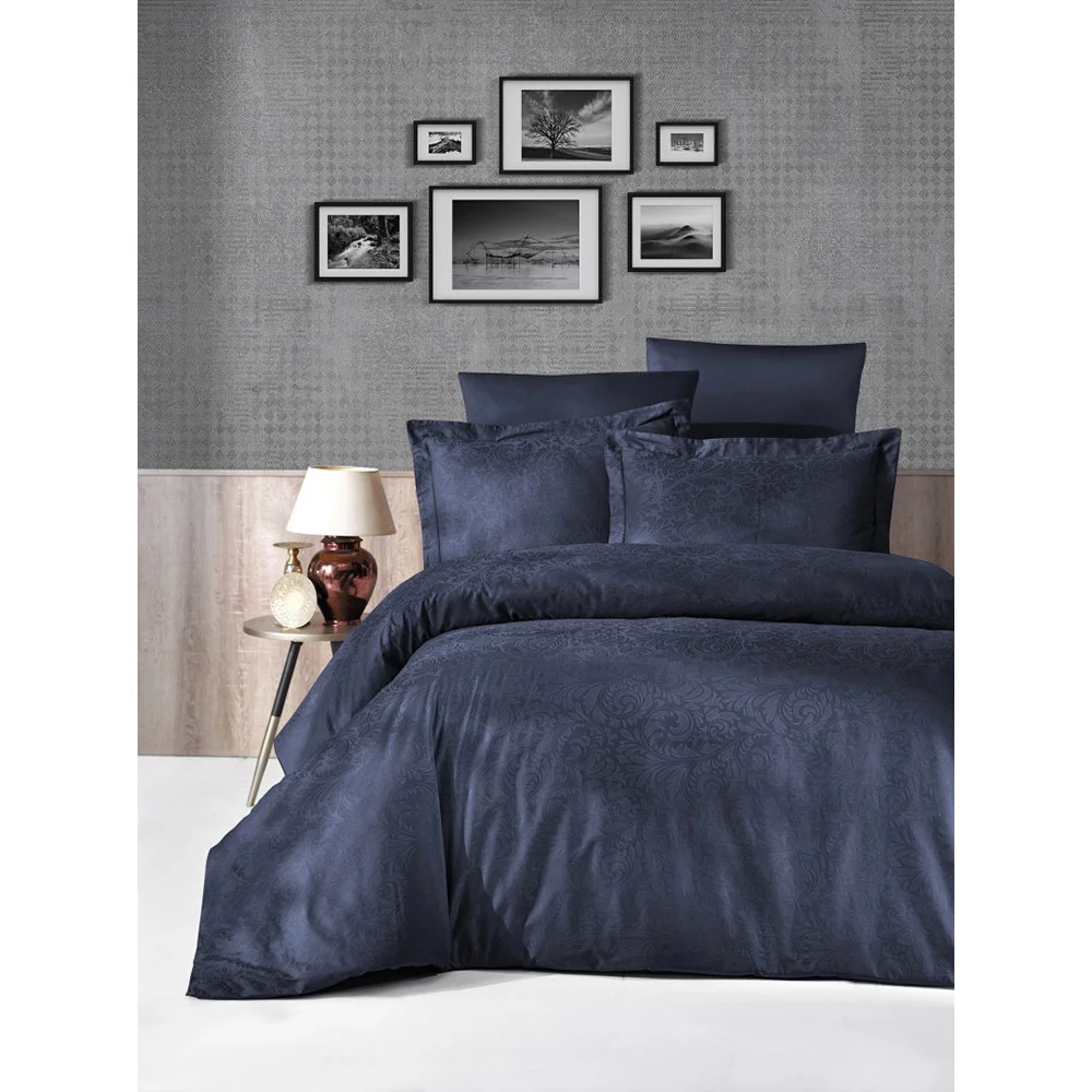 First choice Tecna lacivert jacquard Euro bedding set 200x220 cm dark blue (m016389)