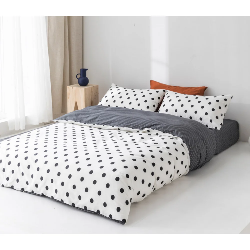 Bedding set Love You TLG-19121 VIP satin-light One and a half 160x220 cm white-black (m016630)