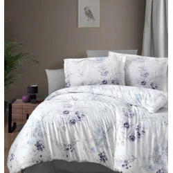 First choice Leena Lilac satin-luxe Euro bedding set 200x220 cm white-lilac (m018324)