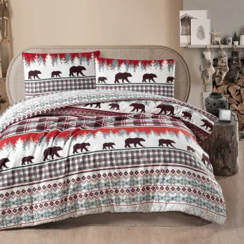 First choice Kozy Tile bedding set Euro flannel 200x220 cm red-brown (m018348)