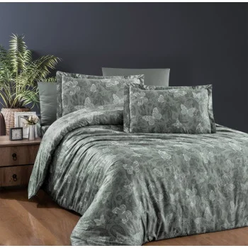 First choice Karlis Moonmist satin-luxe Euro bedding set 200x220 cm gray-green (m018486)