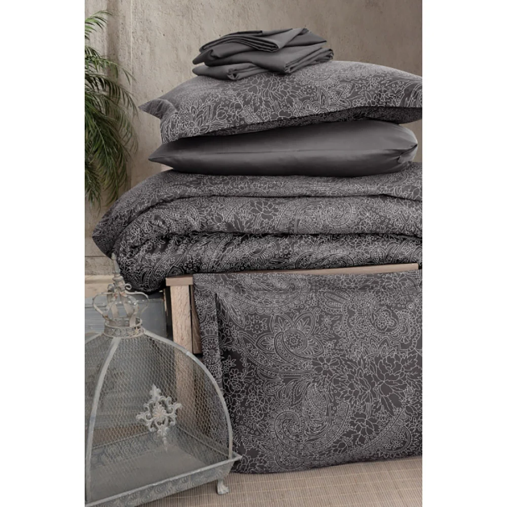 First choice Neva Polama satin-luxe Euro bedding set 200x220 cm graphite (m018487)