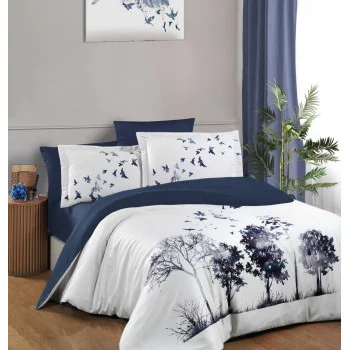 First choice Influx VIP 3D satin Euro bedding set 200x220 cm white-blue (m018501)
