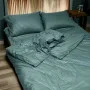 Комплект постельного белья Emily Fiber Green Stripe микрофибра двуспальный 175х205 см зеленый (94193695)