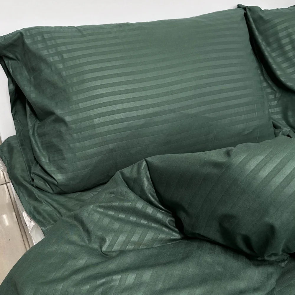 Комплект постельного белья Emily Fiber Green Stripe микрофибра двуспальный 175х205 см зеленый (94193695)