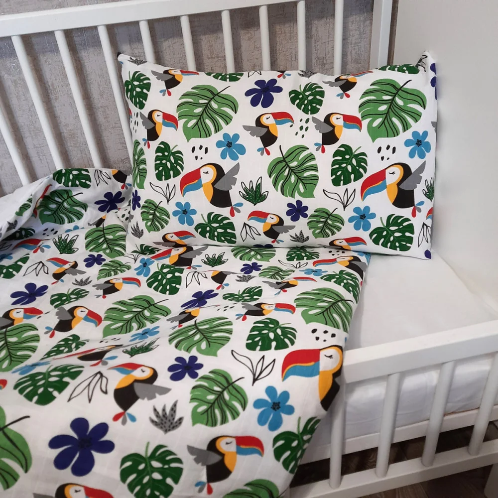 Комплект постільної білизни в ліжечко SoundSleep Jungle муслін дитячий 112х147 см (94335378)