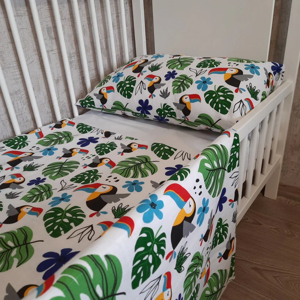 Комплект постільної білизни в ліжечко SoundSleep Jungle муслін дитячий 112х147 см (94335378)