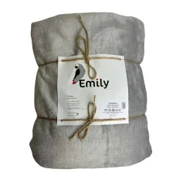 Плед Emily Comfort велсофт 150х200 см 310гм2 світло-сірий (94264104)
